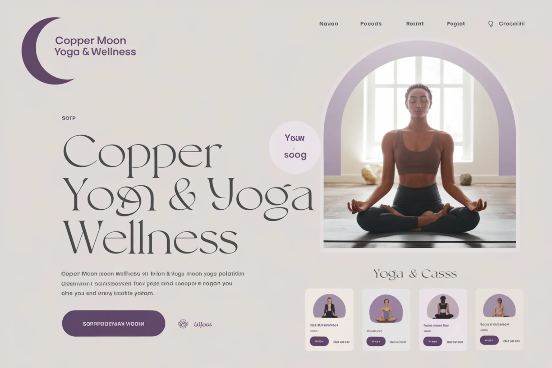 Yoga & Pilates Studio Copper Moon Yoga & Wellness — Yoga & Pilates Studio website design concept