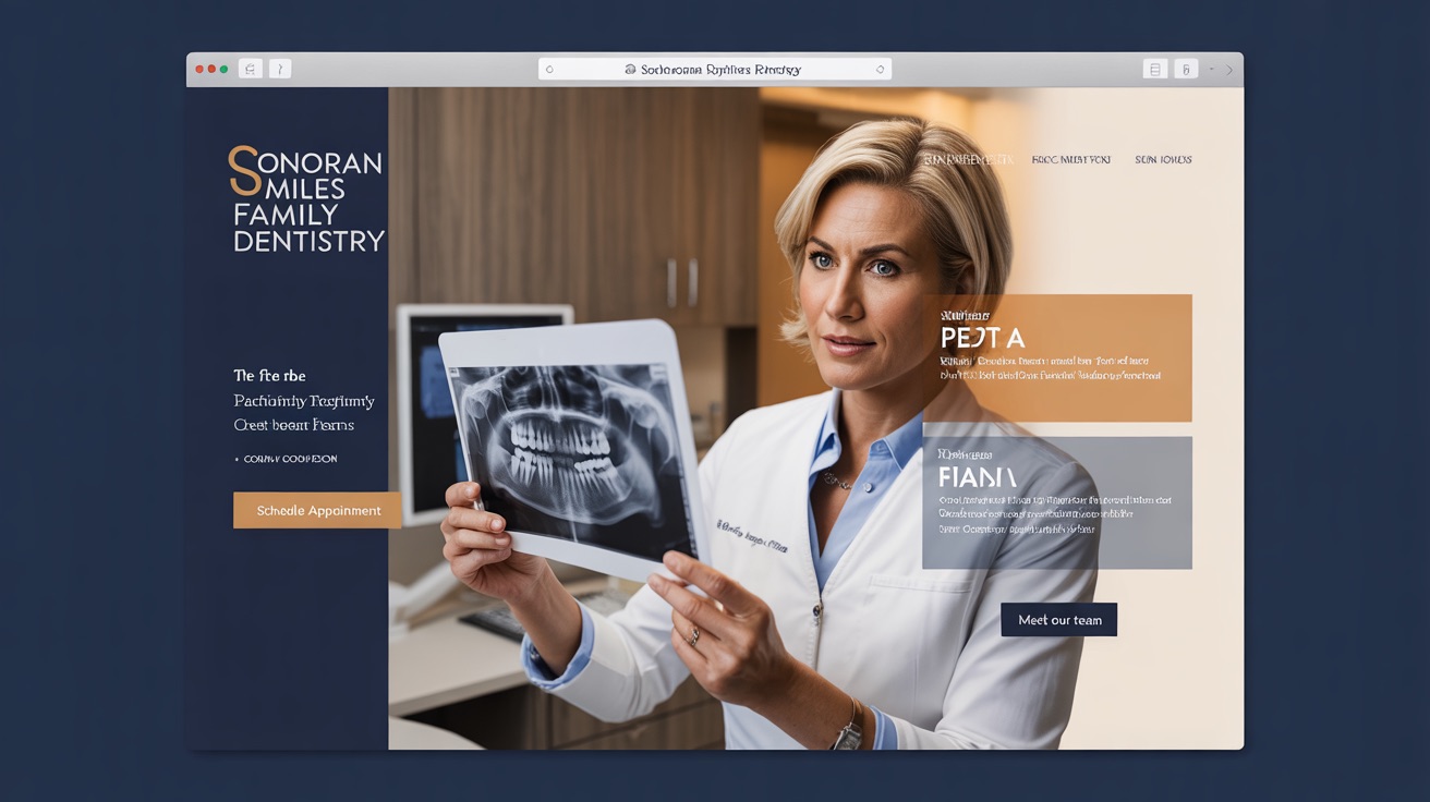 Custom dental website design showing modern patient-focused layout