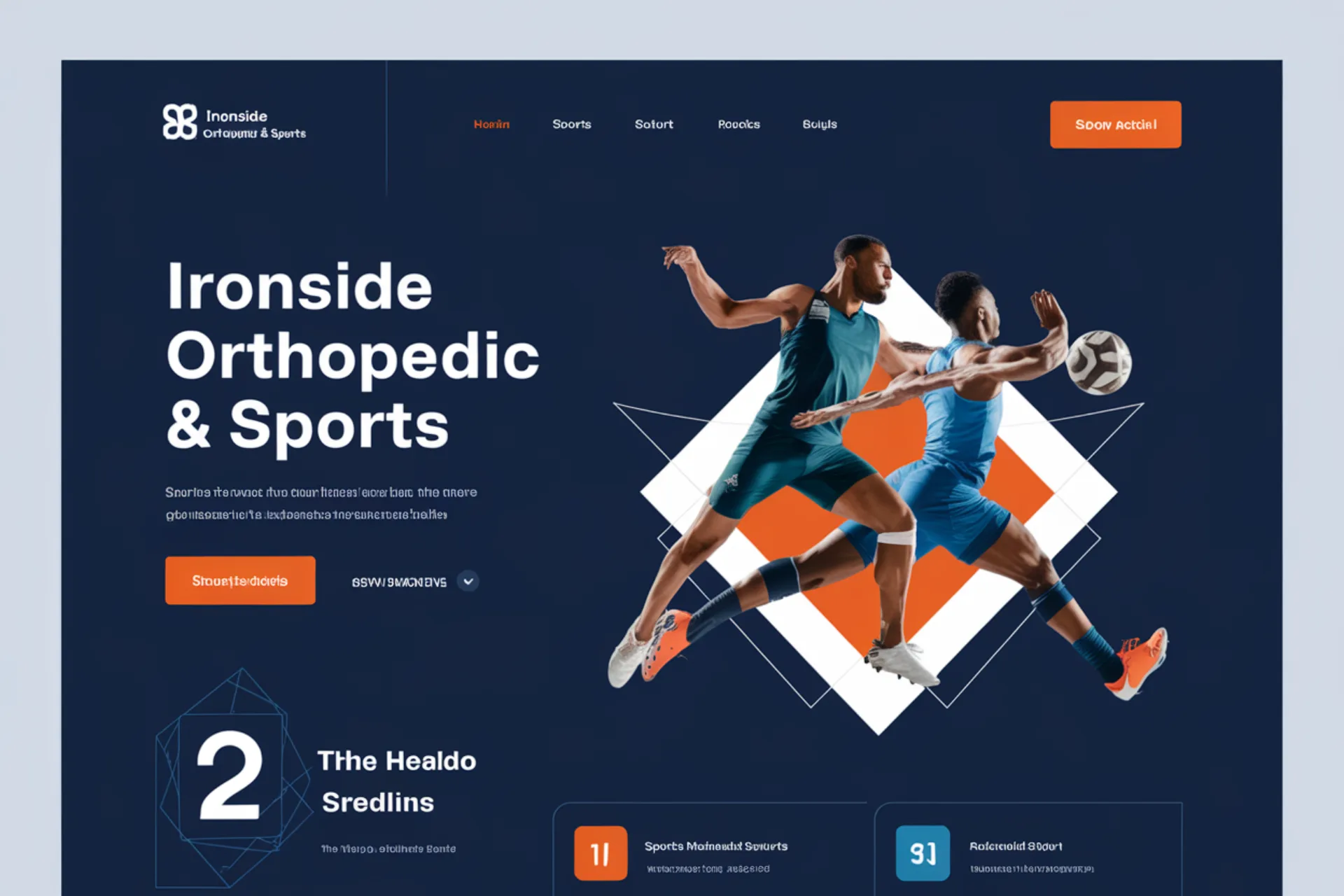 Orthopedic Ironside Orthopedic & Sports — Orthopedic website design concept