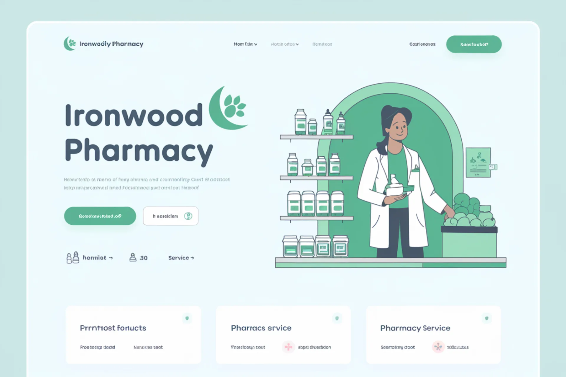 Pharmacy Ironwood Family Pharmacy — Pharmacy website design concept