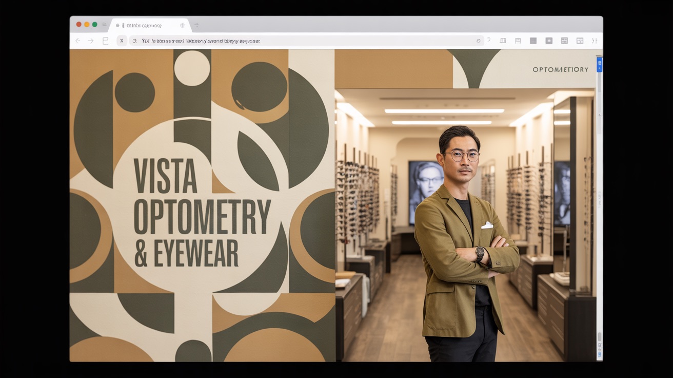 Vista Optometry Eyewear — Optometry website design concept