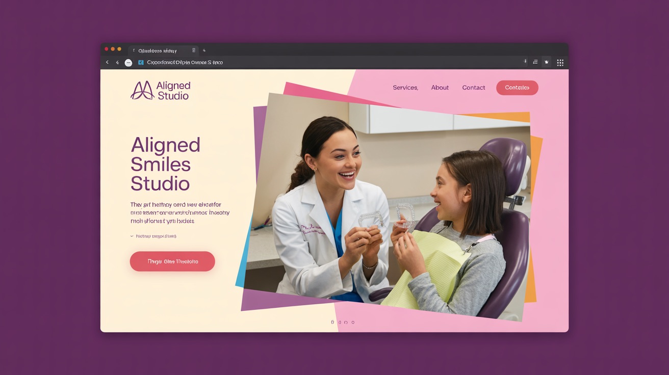 Aligned Smiles Studio — Orthodontic website design concept