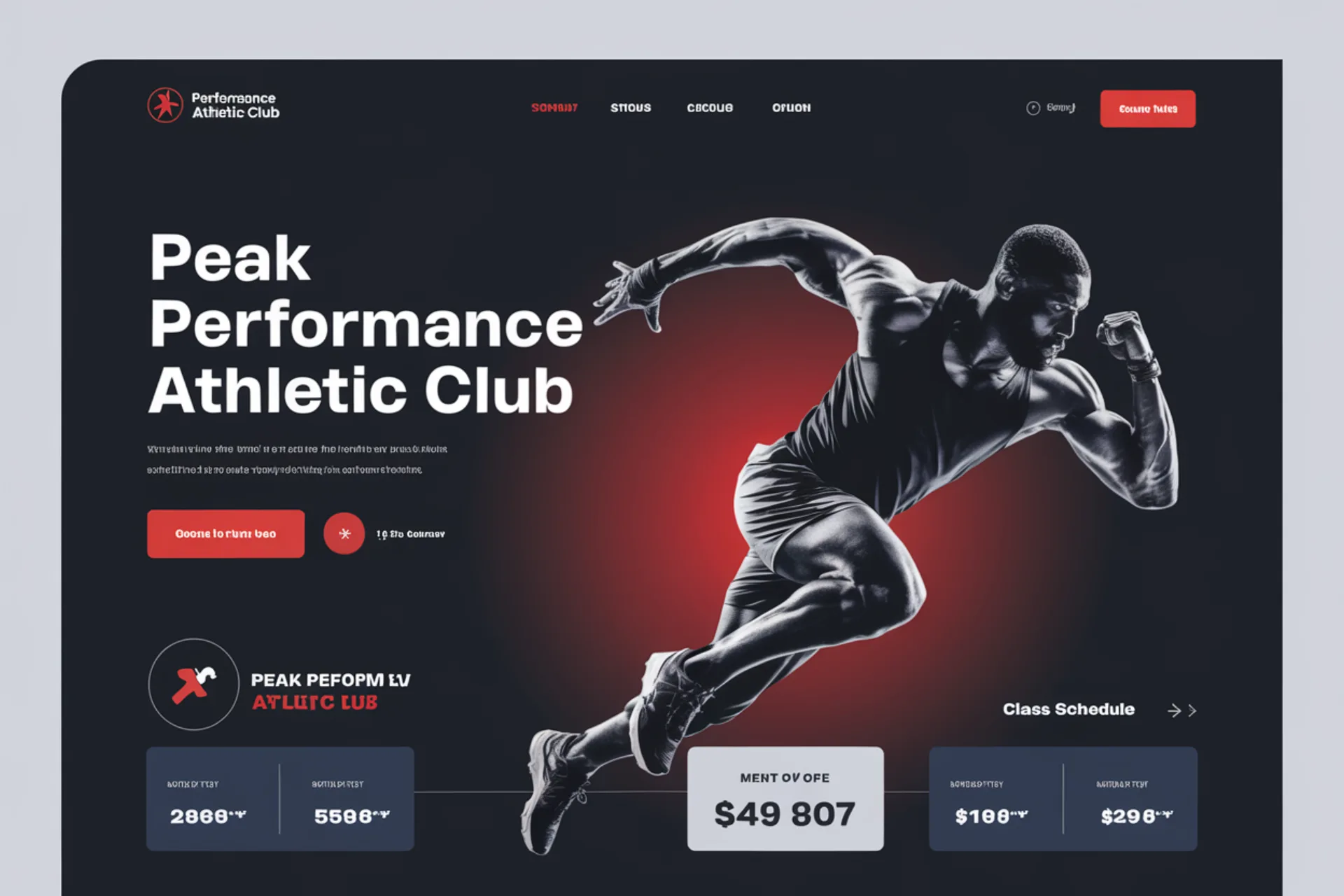 Gym & Fitness Studio Peak Performance Athletic Club — Gym & Fitness Studio website design concept