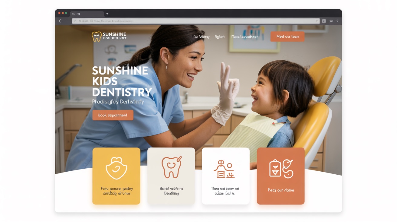 Dentistry Sunshine Kids Dentistry — Pediatric website design concept