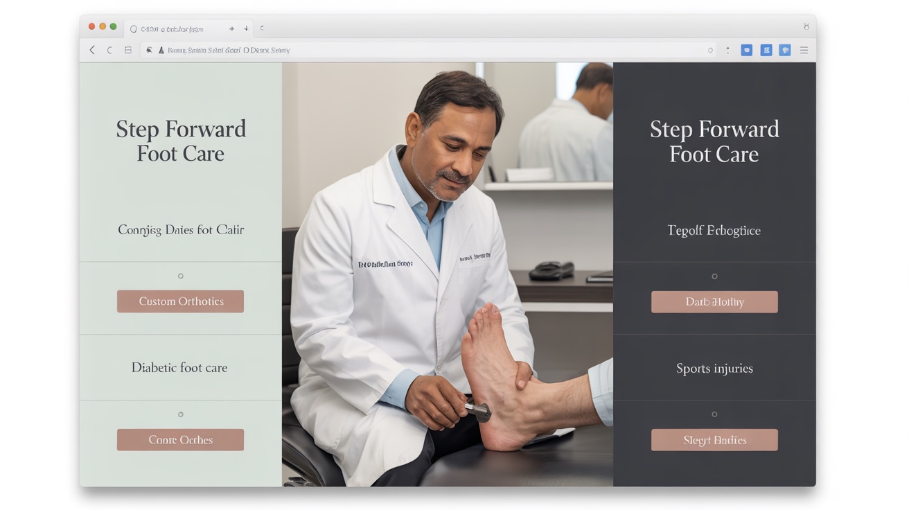 Step Forward Foot Care — Podiatry website design concept