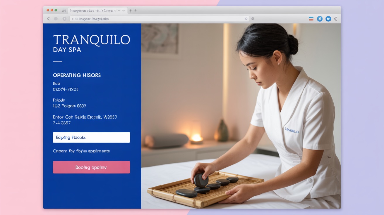 Day Spa Tranquilo Day Spa — Spa website design concept