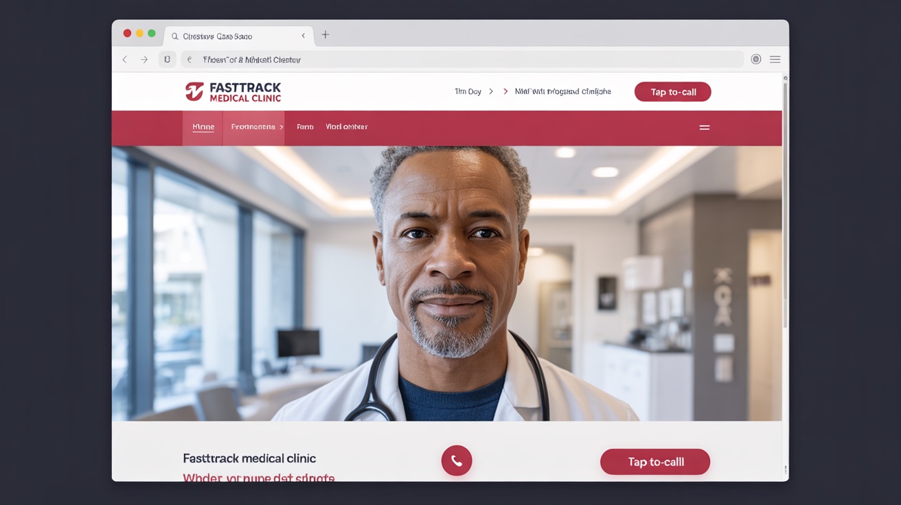 Care Fasttrack Medical Clinic — Urgent website design concept