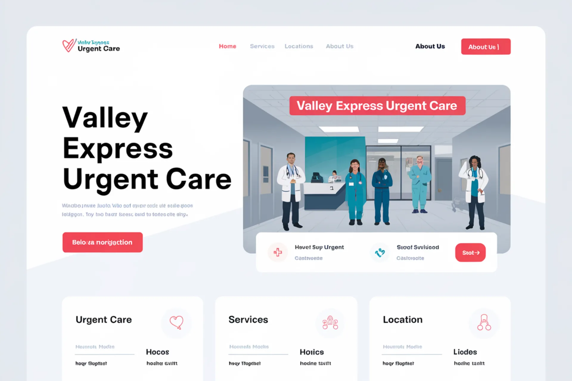 Urgent Care Valley Express Urgent Care — Urgent Care website design concept