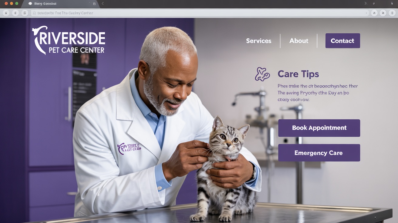 Riverside Pet Care Center — Veterinary website design concept