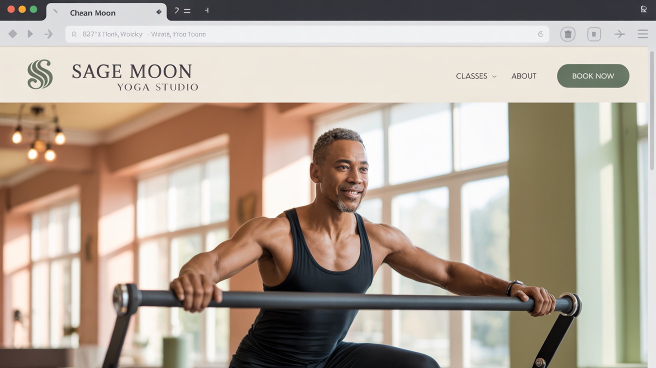 Pilates Studio Sage Moon Yoga Studio — Yoga website design concept