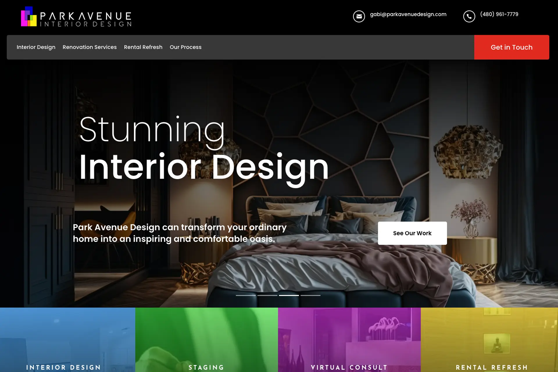 Park Avenue Interior Design website and branding